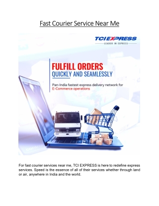 Fast Courier Service Near Me