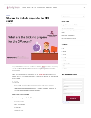What are the tricks to prepare for the CPA exam?