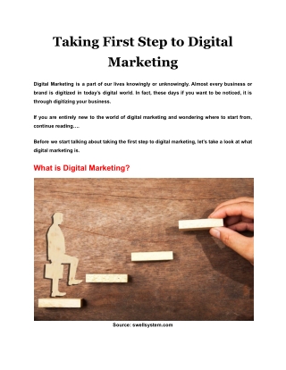 Taking First Step to Digital Marketing