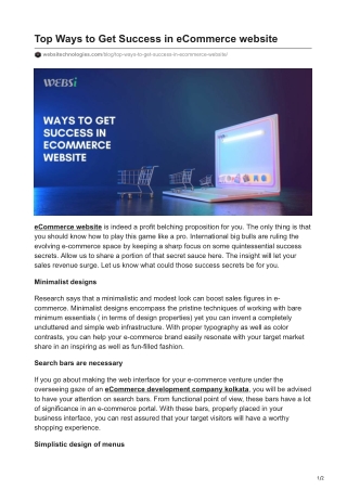 Top Ways to Get Success in eCommerce website