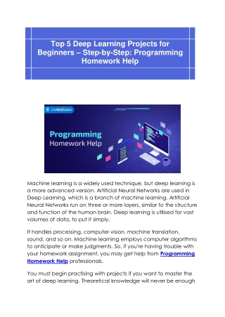 Top 5 Deep Learning Projects For Beginners – Step-by-Step: Programming Homework