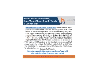 Methyl Methacrylate (MMA) Resin Market – Industry Trends, Growth, Share