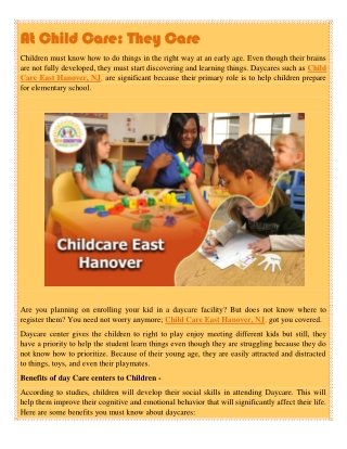 At Child Care  - They Care