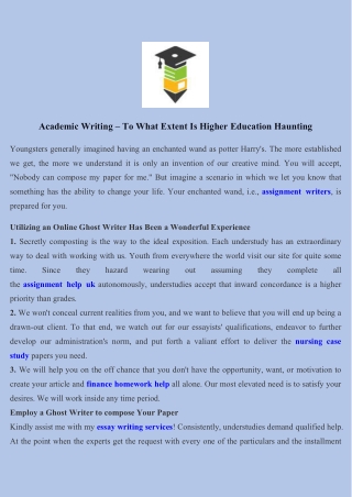 Academic Writing – To What Extent Is Higher Education Haunting