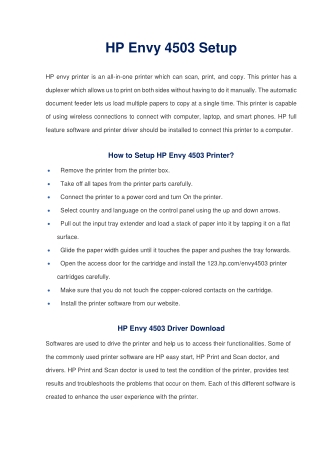 HP Envy 4503 Setup [Step by Step Guide] - Airprint.us