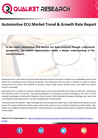 Automotive ECU Market Share, Forecast-2027
