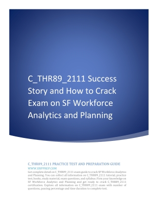 C_THR89_2111 Success Story and How to Crack Exam on SAP SF WFA / WFP