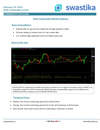Commodity daily levels (10-Feb.)