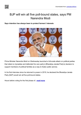 BJP will win all five poll-bound states, says PM Narendra Modi
