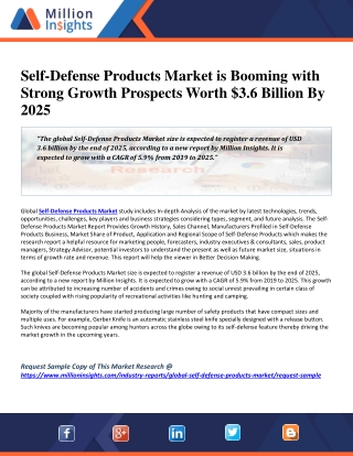 Self-Defense Products Market is Booming with Strong Growth Prospects Worth $3.6 Billion By 2025