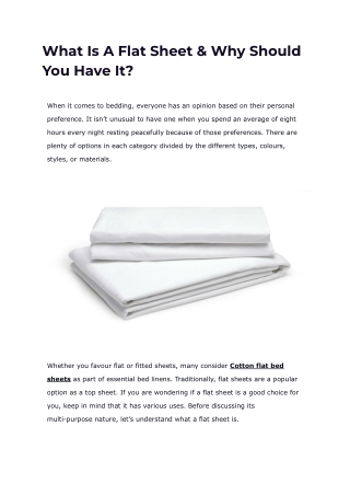 What Is A Flat Sheet & Why Should You Have It