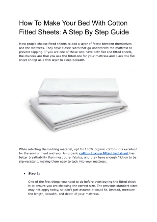 How To Make Your Bed With Cotton Fitted Sheets_ A Step By Step Guide