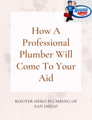 How A Professional Plumber Will Come To Your Aid