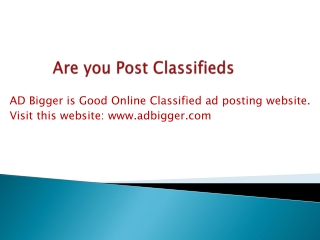 Are you post classifieds ads?