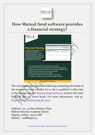 How Mutual fund software provides a financial strategy