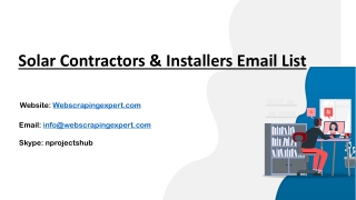 Solar Contractors & Installers Email List