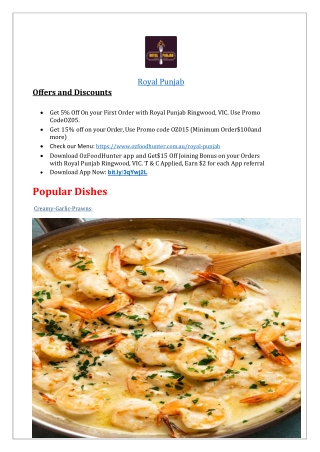 $5 Off -  Royal Punjab Indian Takeaway Menu Ringwood,VIC