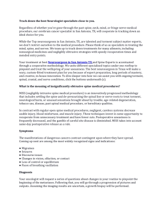 Neurosurgeon in San Antonio TX