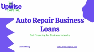 All You Need To Know About Auto Repair Business Loans
