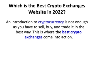 Which is the Best Crypto Exchanges Website in 2022 - CMN News