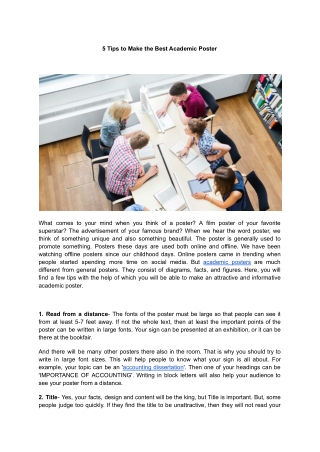 5 Tips to Make the Best Academic Poster