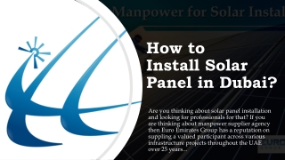 How to Install Solar Panel in Dubai?