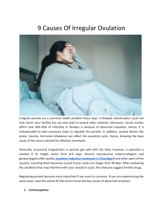 9 Causes Of Irregular Ovulation