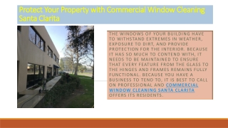 Protect Your Property with Commercial Window Cleaning Santa Clarita