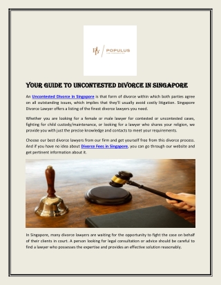 Your Guide to Uncontested Divorce in Singapore