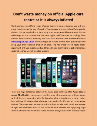 Don’t waste money on official Apple care centre as it is always inflated