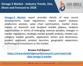 Omega-3 Market - Industry Trends and Forecast to 2028