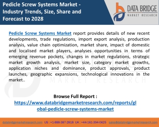 Pedicle Screw Systems Market Analysis