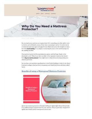 Why Do You Need a Mattress Protector?