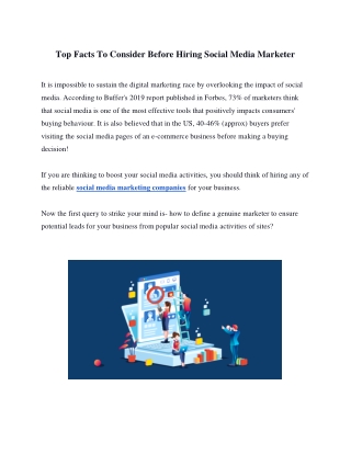 Top Facts To Consider Before Hiring Social Media Marketer