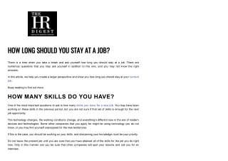 When it comes to jobs, how long should you stay?