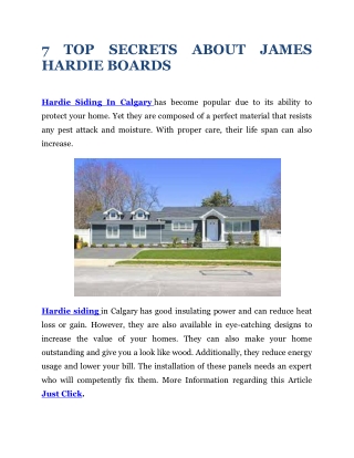 7 TOP SECRETS ABOUT JAMES HARDIE BOARDS