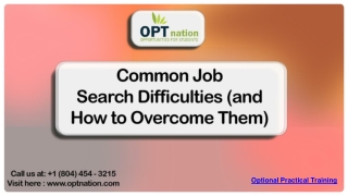 Common Job Search Difficulties _ OPTNation