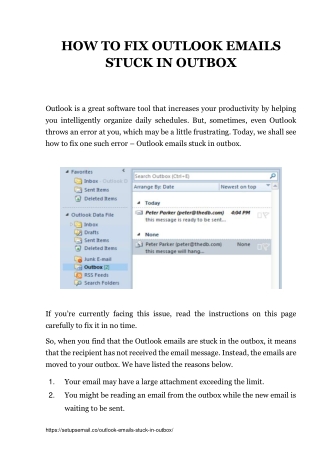 (Fix) Outlook Emails Stuck In Outbox - Complete Guide