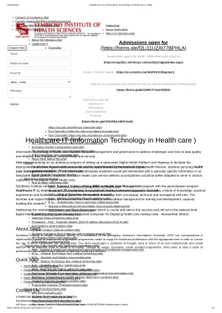 Healthcare IT _ Information Technology in Healthcare _ SIHS