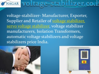 servo voltage stabilizer manufacturer delhi ncr