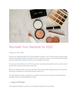Recreate Your Hairstyle for 2022