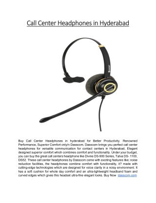 Call Center Headphones in Hyderabad