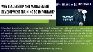 Why Leadership and Management Development Training So Important?