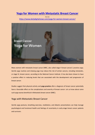 Yoga For Women With Metastatic Breast Cancer