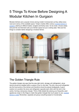 5 Things To Know Before Designing A Modular Kitchen In Gurgaon