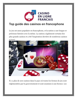 Top guide des casinos en francophone