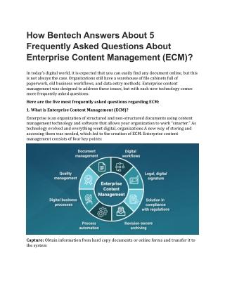 How Bentech Answers About 5 Frequently Asked Questions About Enterprise Content Management