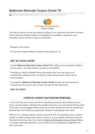 bathroom remodeling corpus Christi