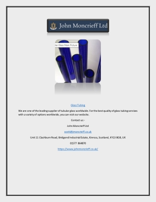 Glass Tubing | Johnmoncrieff.co.uk