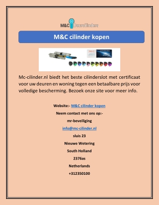 M&C cilinder kopen